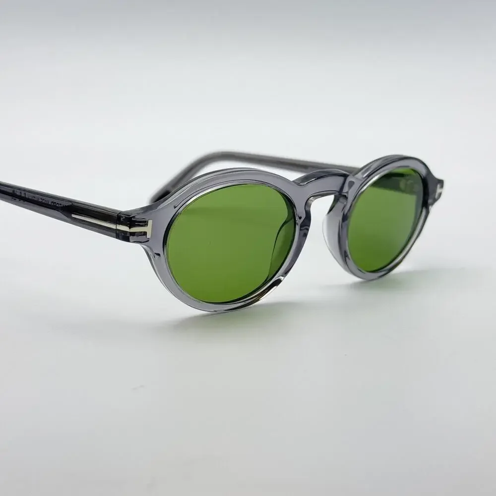Tom Ford Sunglasses Aristotele-02 TF1332 20N Transparent Gray Frame Green Lens